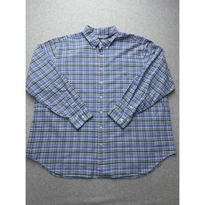 Ralph Lauren Shirt Mens Big 3XB Blue Plaid Long Sleeve Button‎ Down Pony Logo